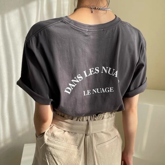 Grey oversized t-shirt short sleeve top - Picture 4 of 4